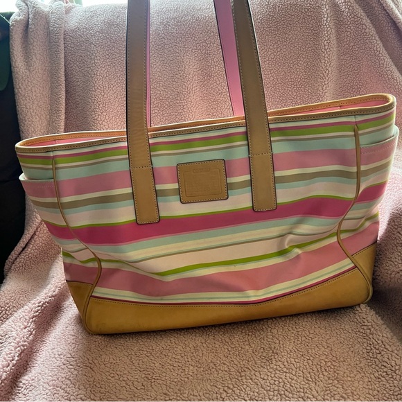 Coach Striped Tote Diaper Bag - Picture 2 of 15
